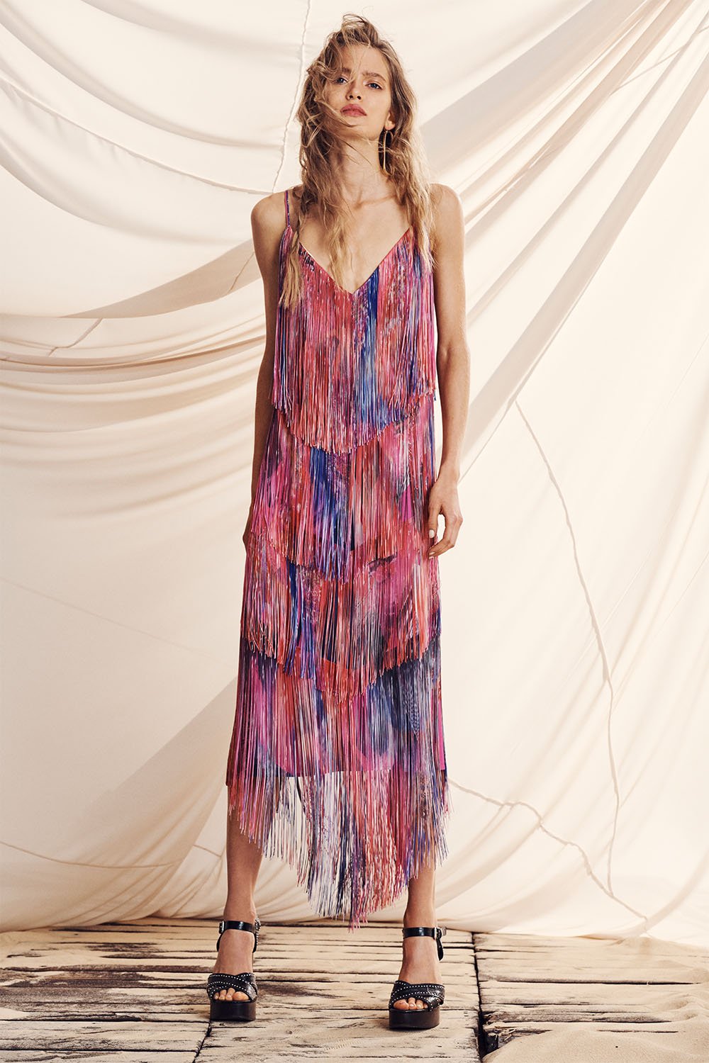 MIDI FRINGE DRESS FOLK RIVER