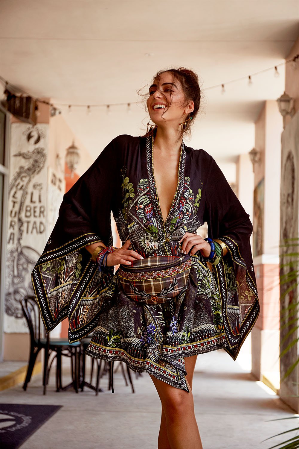 KIMONO WRAP DRESS WITH OBI BOTANICAL CHRONICLES