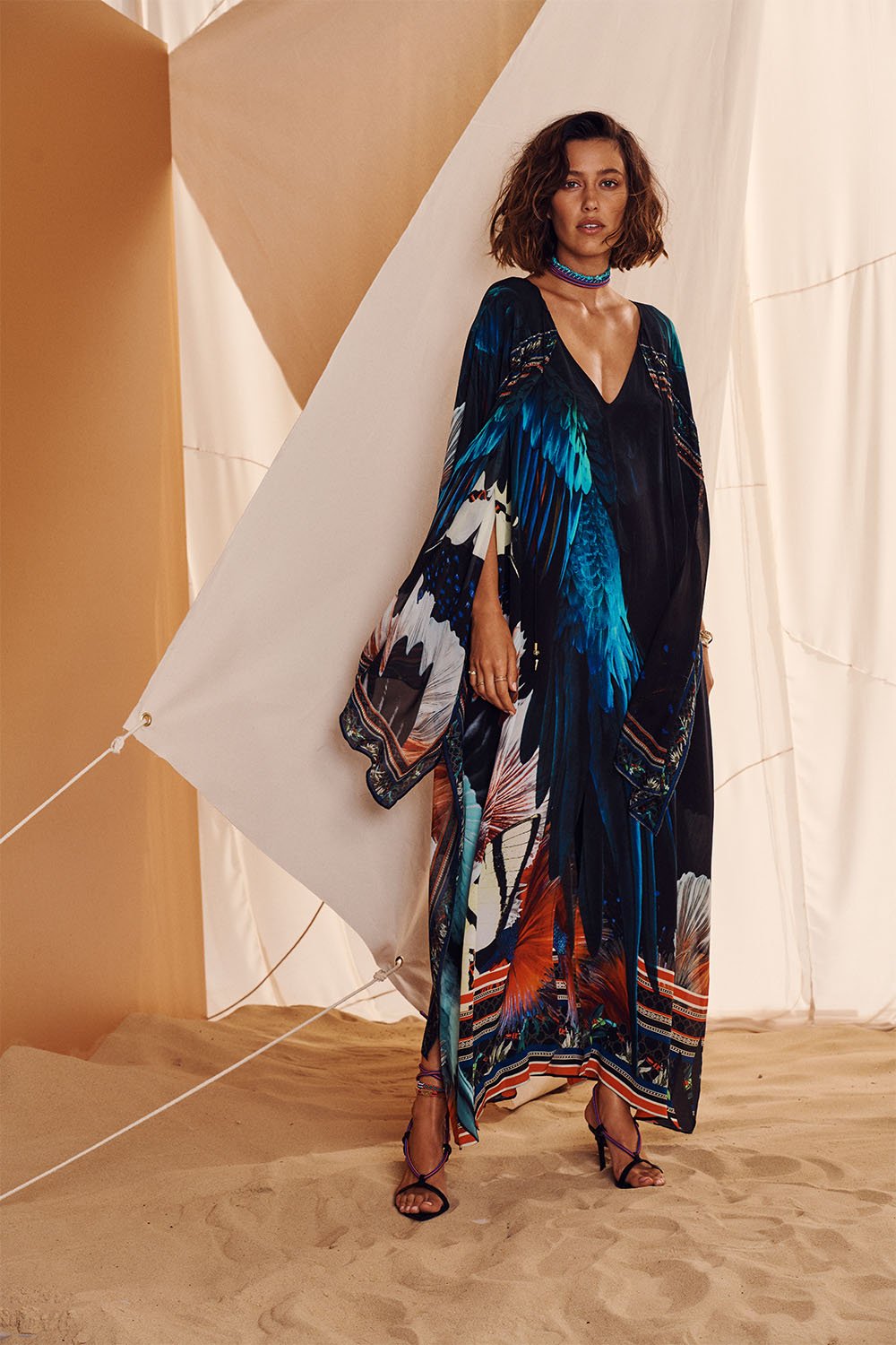 KAFTAN WITH DOUBLE SLEEVE NIGHT FLIGHT