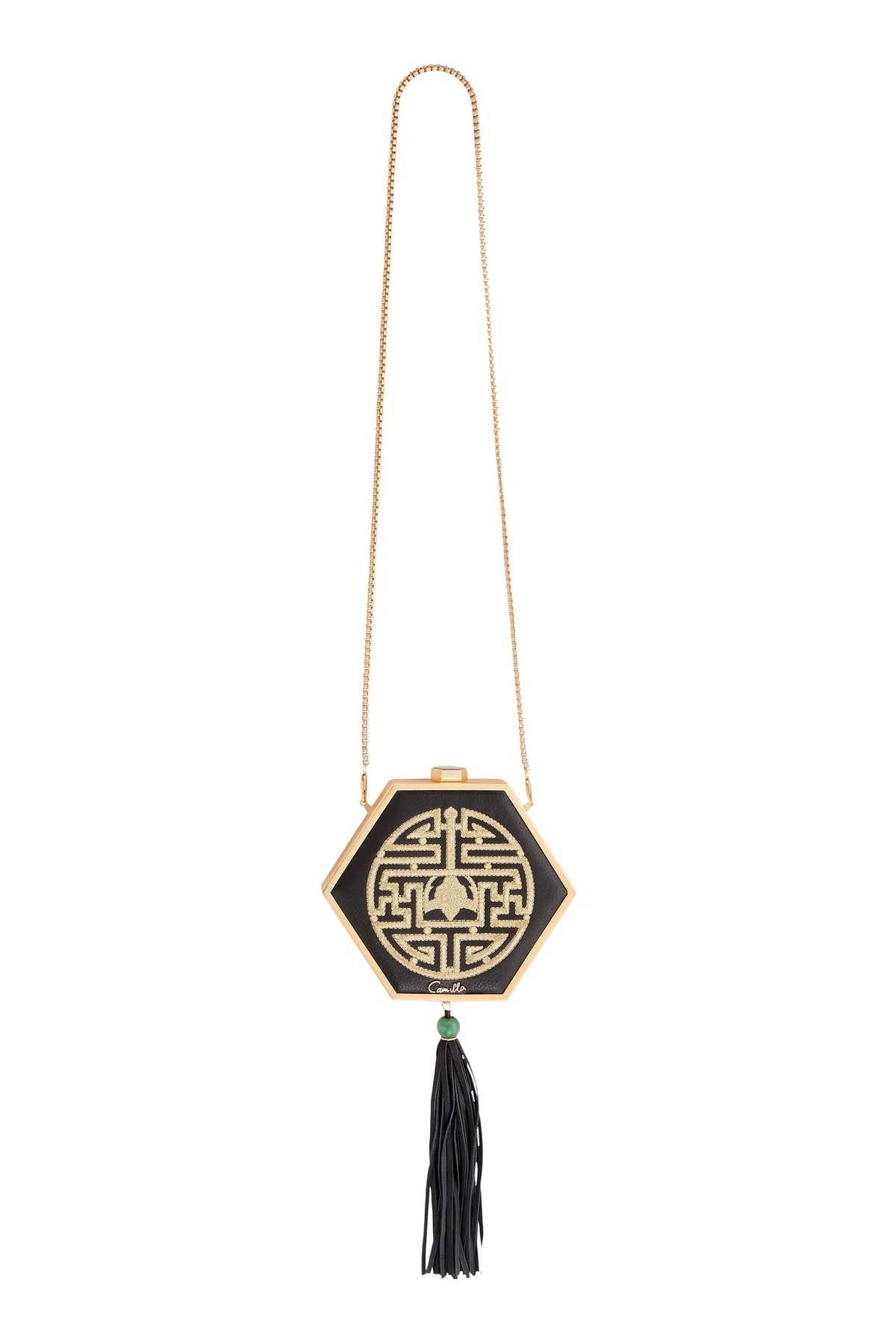 POLYGON CLUTCH WITH TASSEL ECHOES OF ERHU