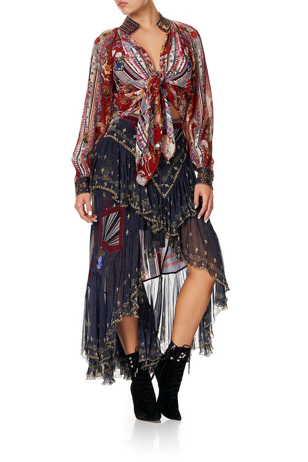 MAXI SKIRT WITH DOUBLE FRILL THIS CHARMING WOMAN