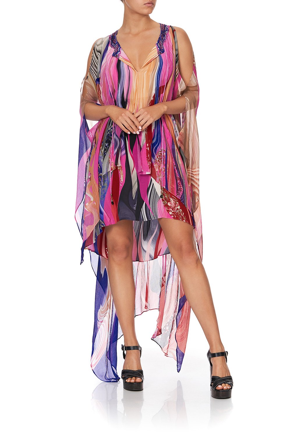 LONG SHEER OVERLAY DRESS FOLK RIVER