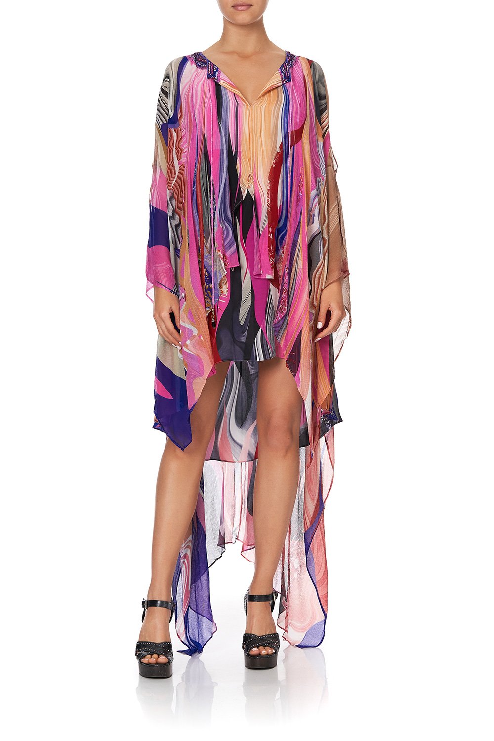 LONG SHEER OVERLAY DRESS FOLK RIVER