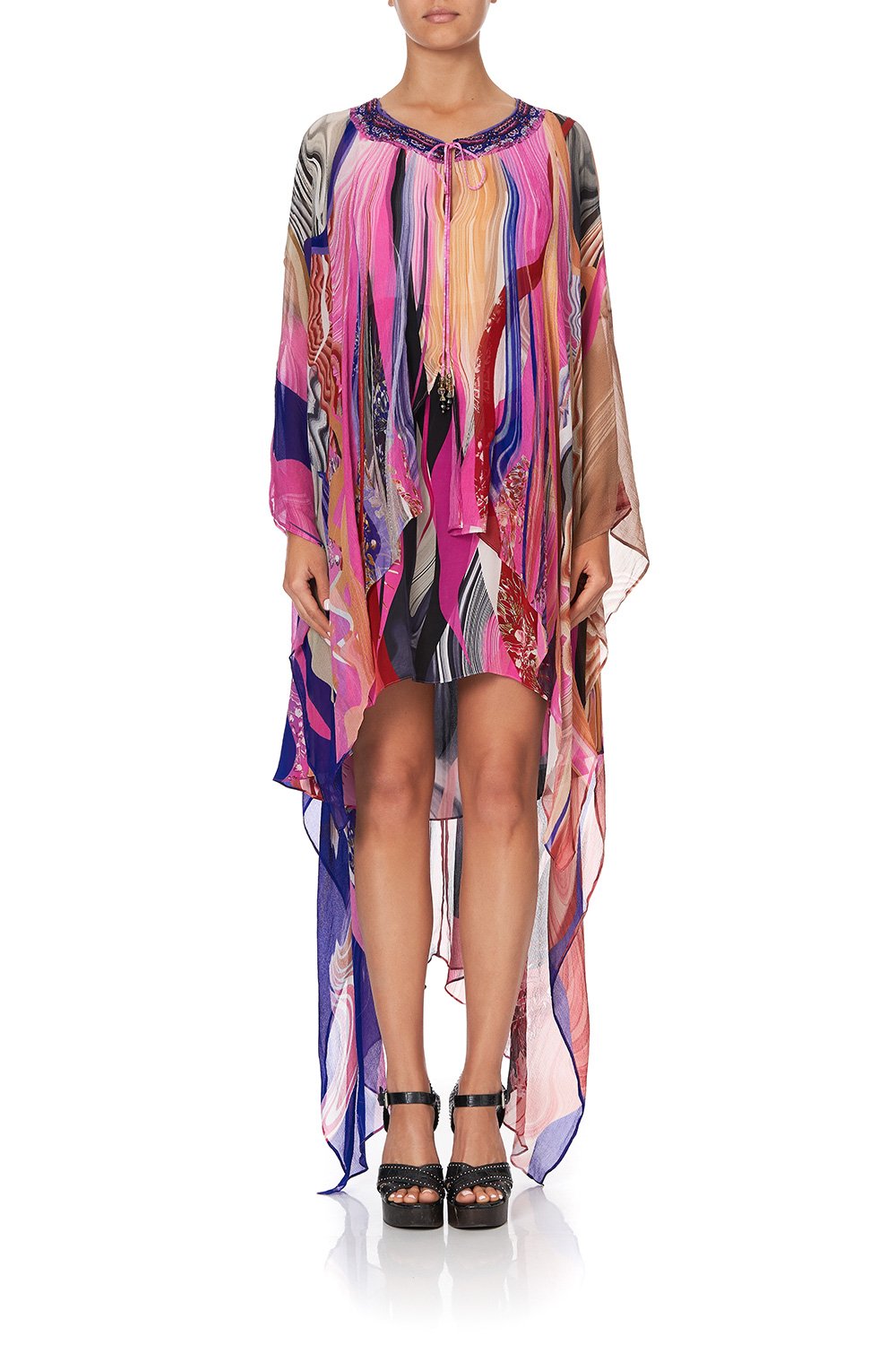 LONG SHEER OVERLAY DRESS FOLK RIVER