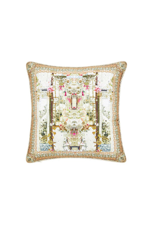 GIRL IN THE GARDEN SMALL SQUARE CUSHION