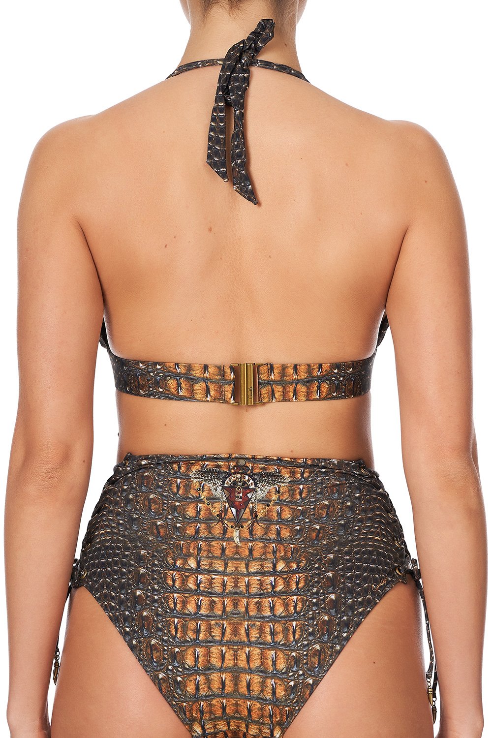 HALTER BRA WITH EYELETS CROCODILE ROCK