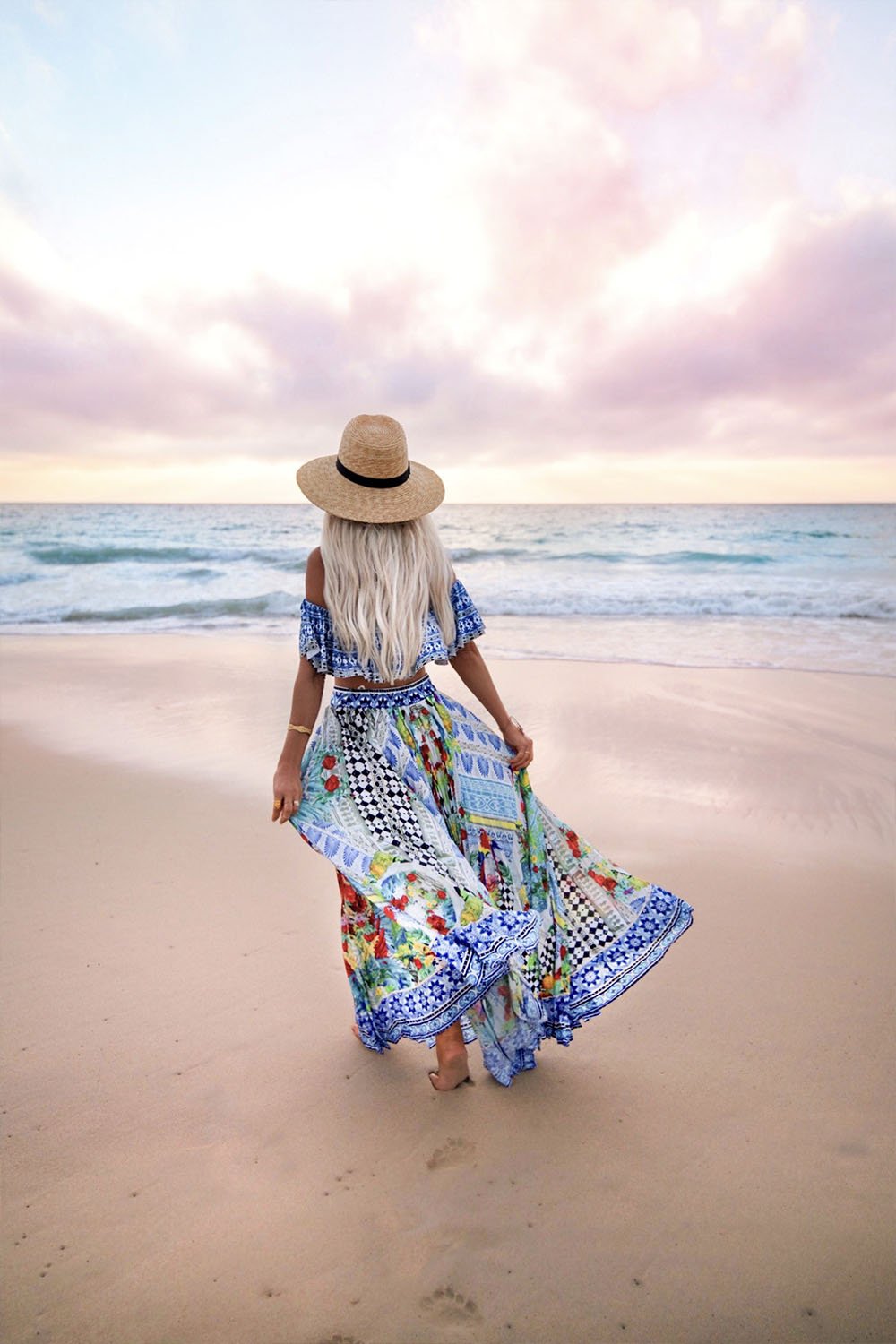 MASKING MADNESS PLEATED FULL HEM SKIRT