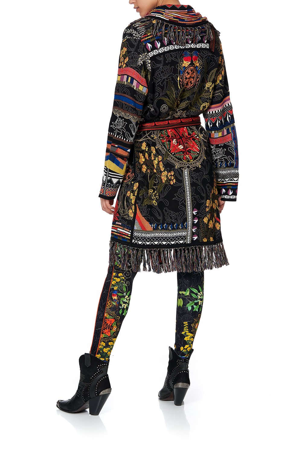 KNIT JACQUARD JACKET WITH FRINGING BLACKHEATH BETTY