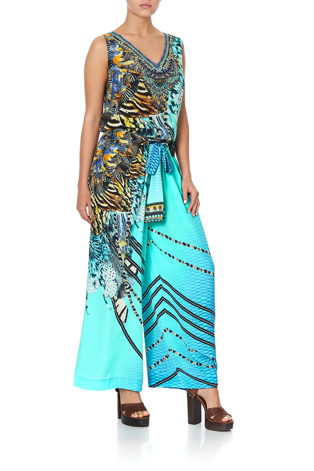 LOUNGE TROUSER WITH TIE WAIST MARINE QUEEN