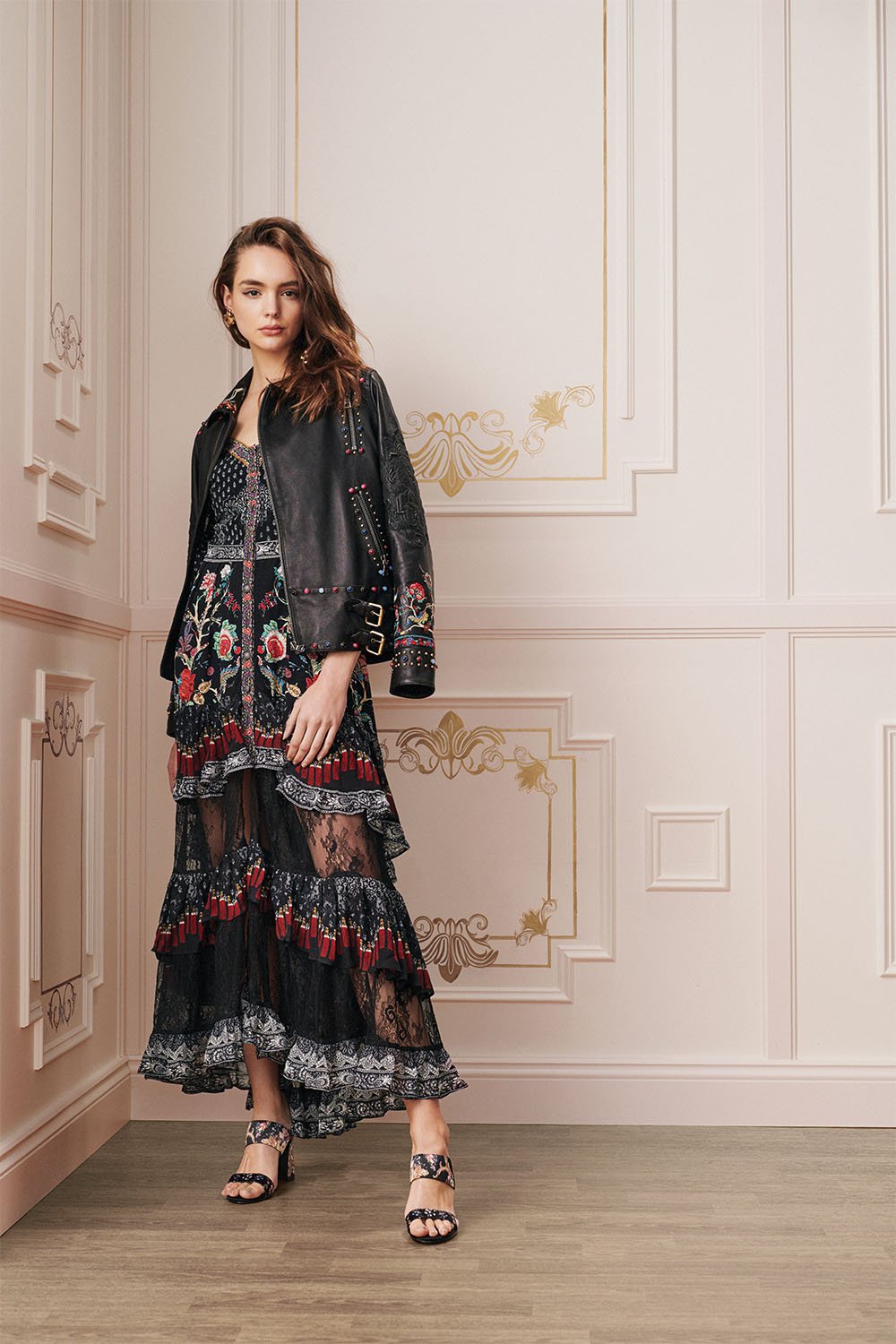 BUTTON-UP HIGH LOW DRESS WITH RUFFLE DETAIL HAUTE PROVINCIAL