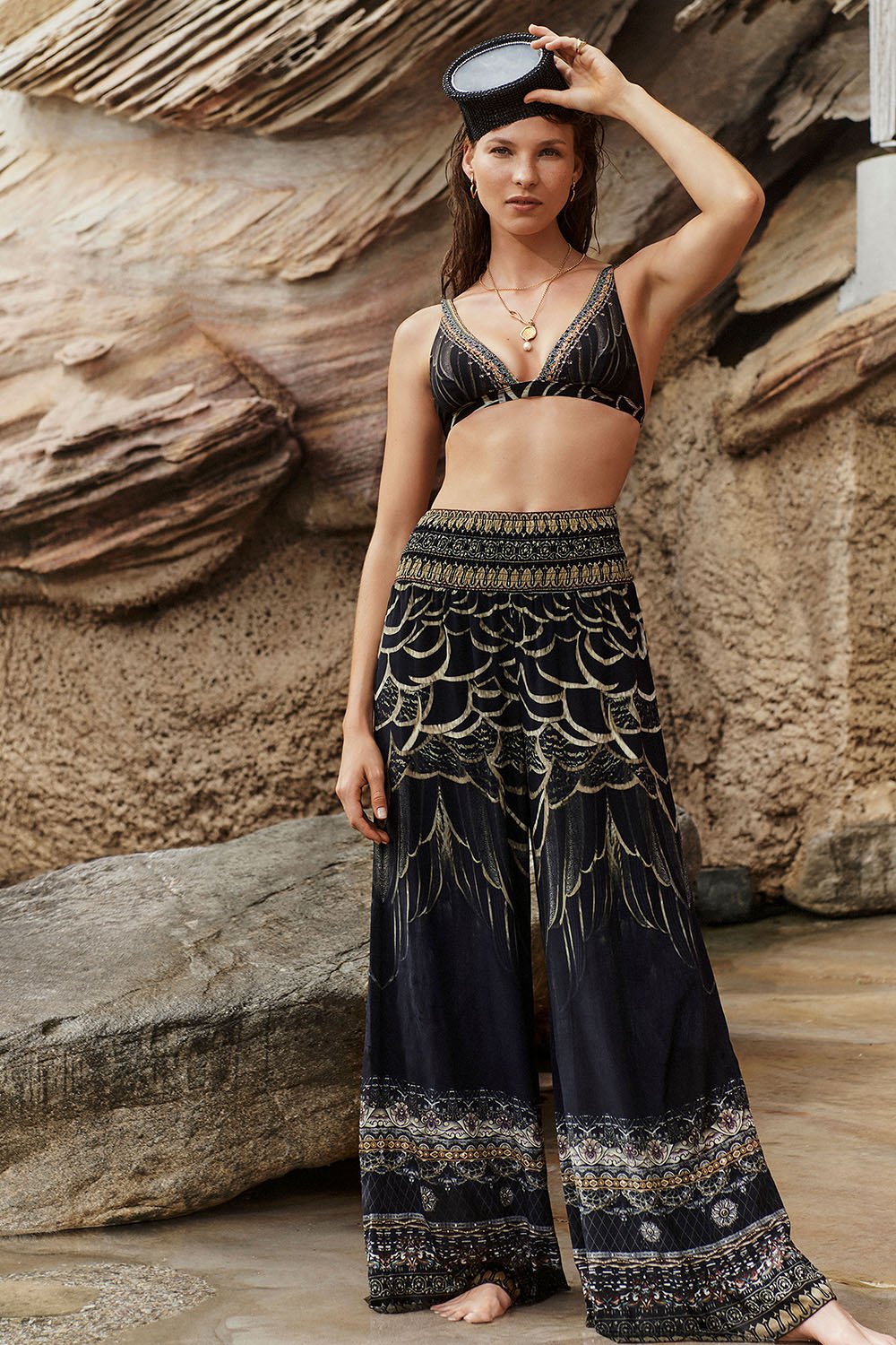 STRAPPY FIXED HIGH TRI BRA UNDER A FULL MOON