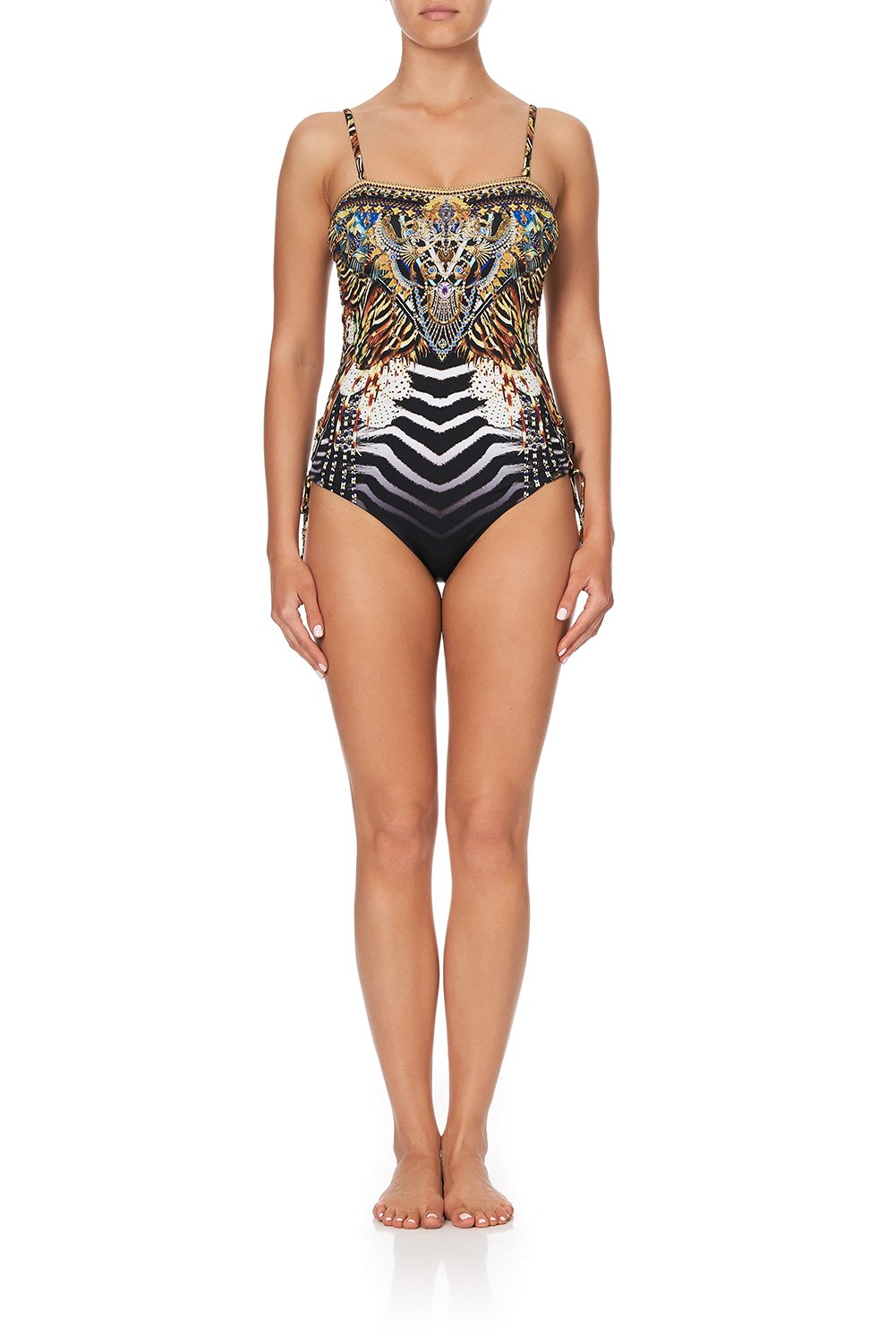 LACE UP BANDEAU ONE PIECE LOST PARADISE