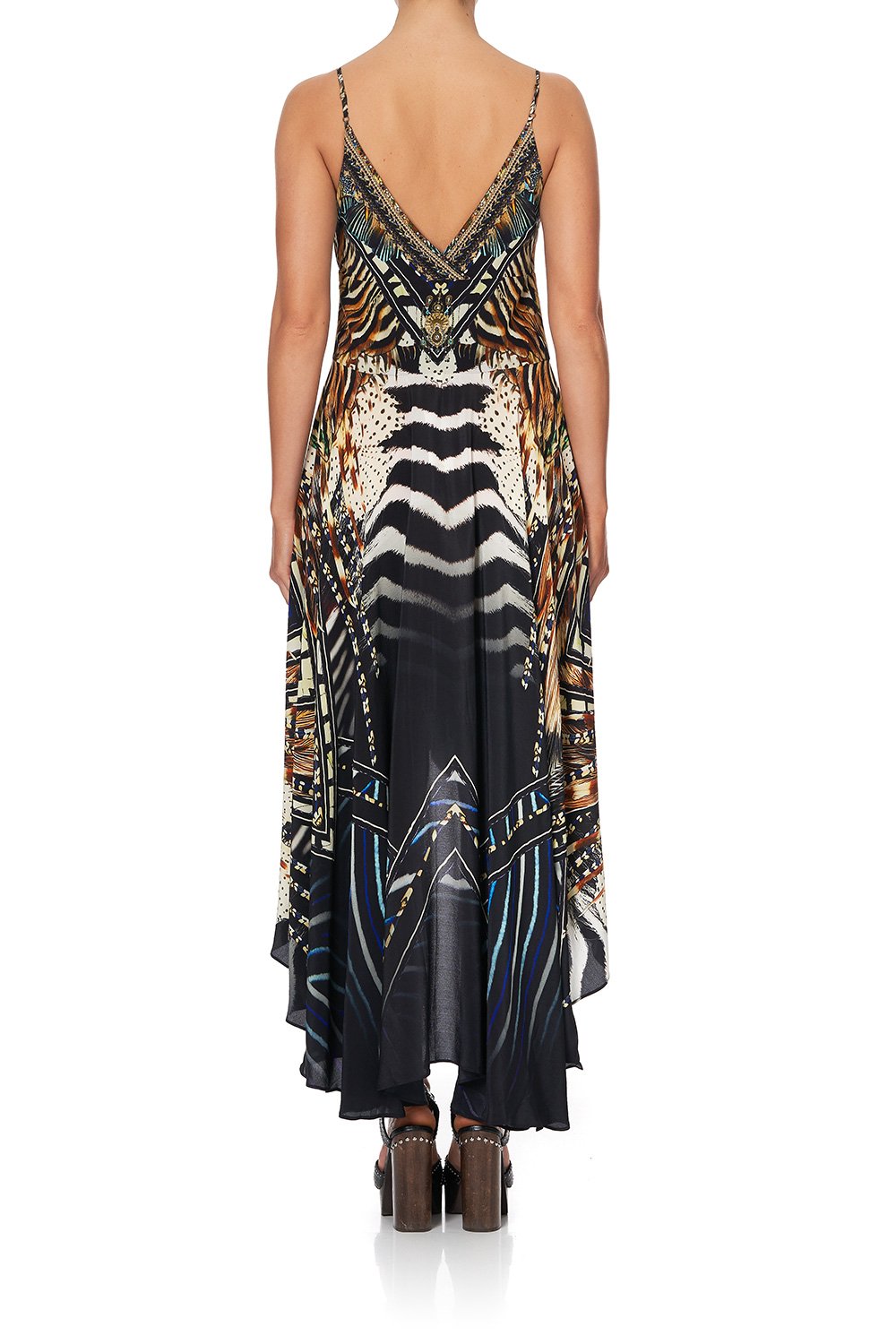 TIE DETAIL HIGH LOW DRESS LOST PARADISE