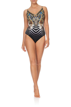 V NECK UNDERWIRE ONE PIECE LOST PARADISE