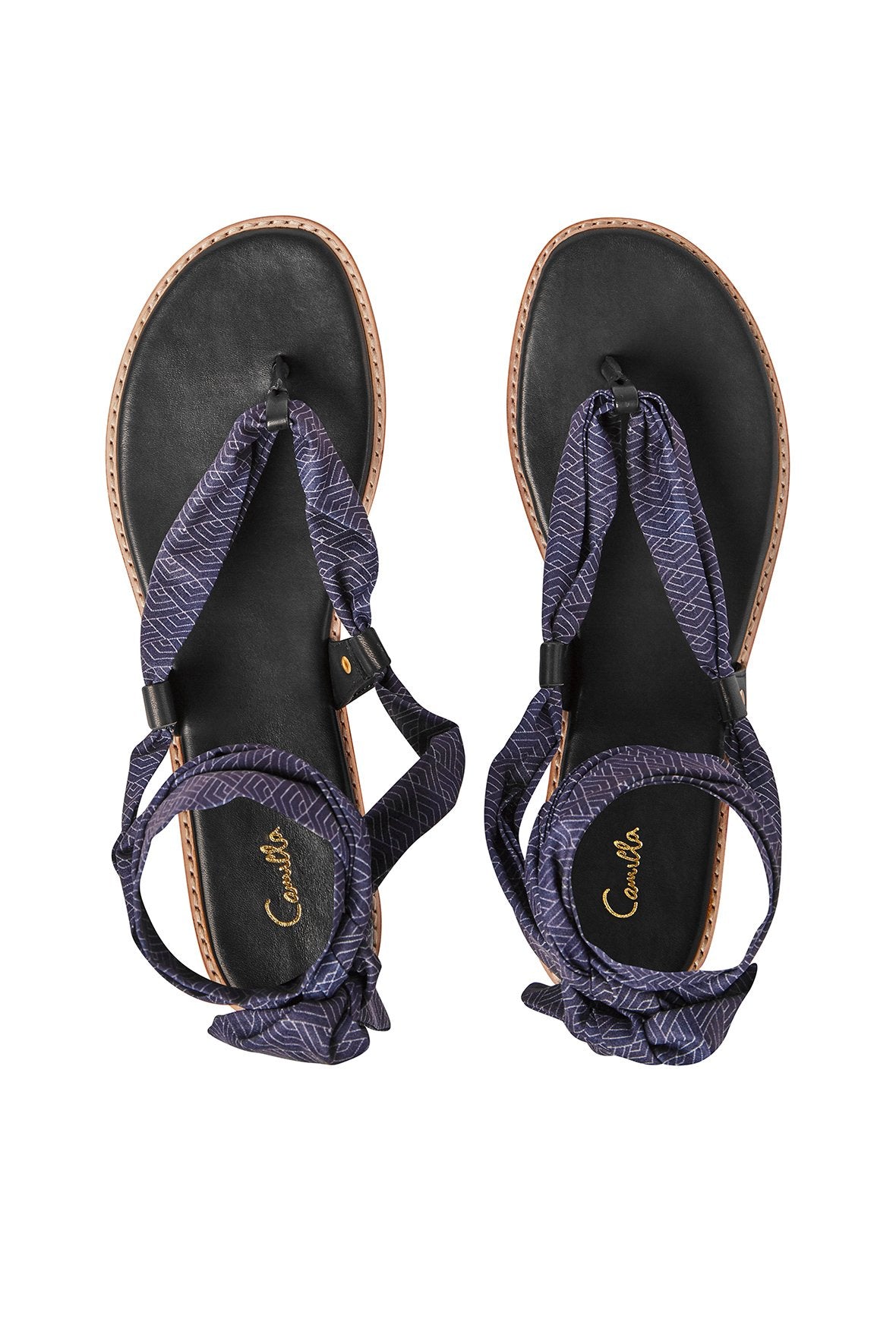 CAMILLA FARAWAY FLORALS FABRIC TIE SANDAL