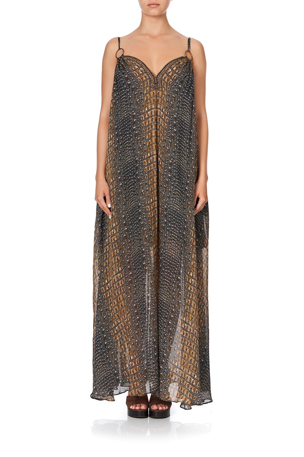 RING DETAIL STRAP DRESS CROCODILE ROCK