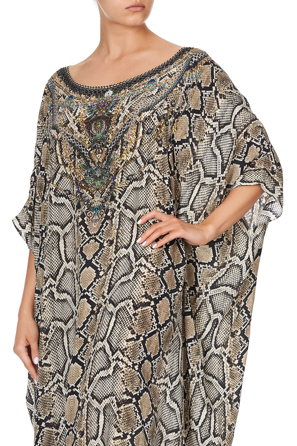 ROUND NECK KAFTAN KAKADU BOO