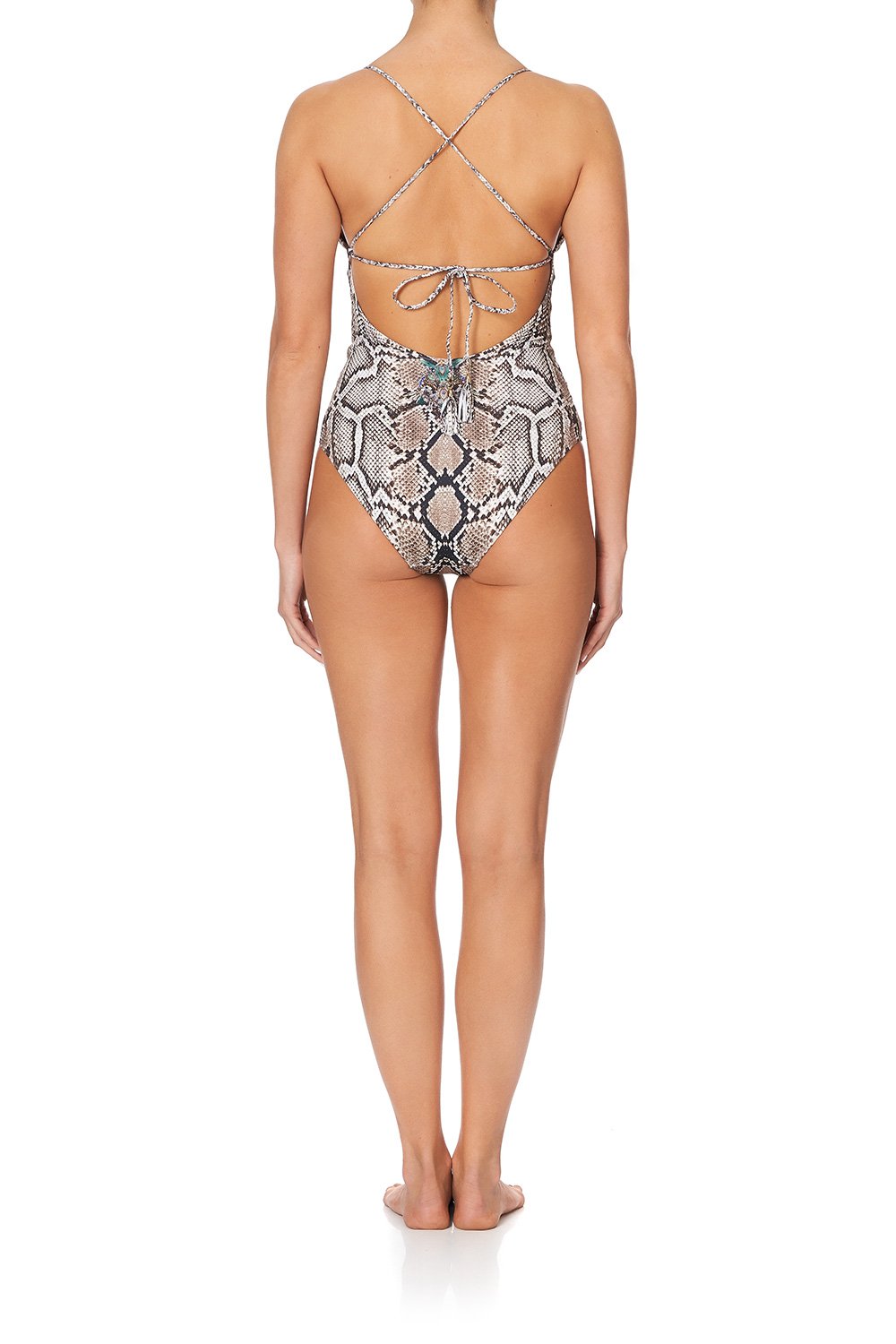 SCOOP NECK ONE PIECE WITH PLAIT STRAP KAKADU BOO