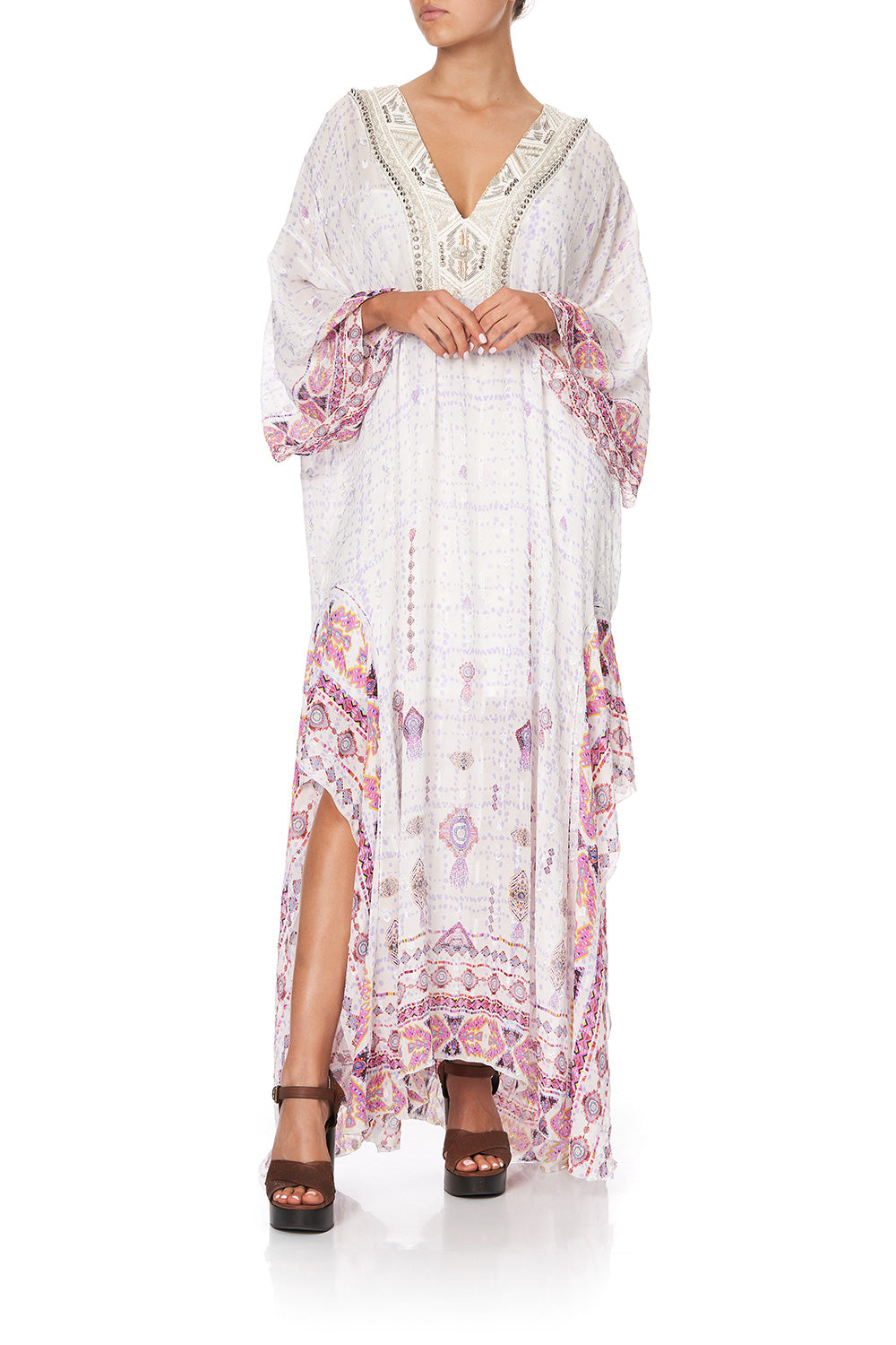 SHEER KAFTAN WITH TIE AND SLIP TANAMI ROAD