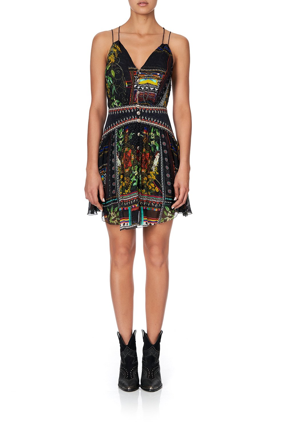 SHORT DRESS WITH SHAPED WAISTBAND BLACKHEATH BETTY