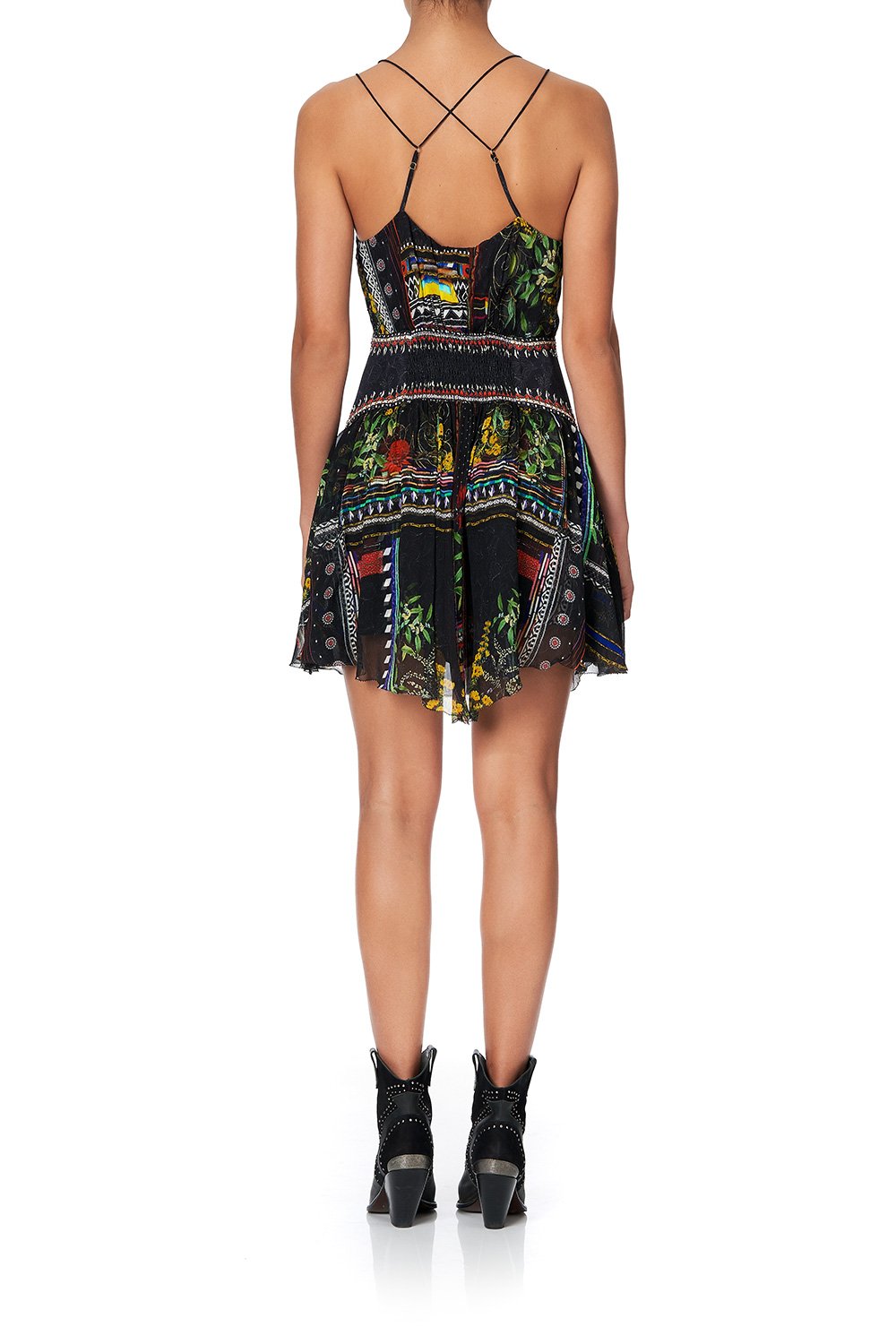 SHORT DRESS WITH SHAPED WAISTBAND BLACKHEATH BETTY