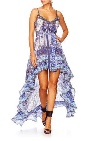 CAMILLA WINGS TO FLY HIGH LOW BUTTON DOWN DRESS