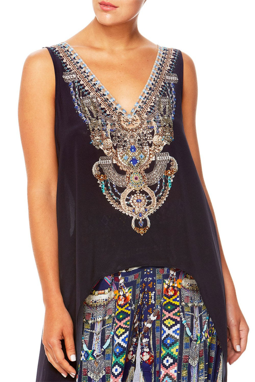 HIGH LOW CROSS OVERLAY TOP WISE WINGS