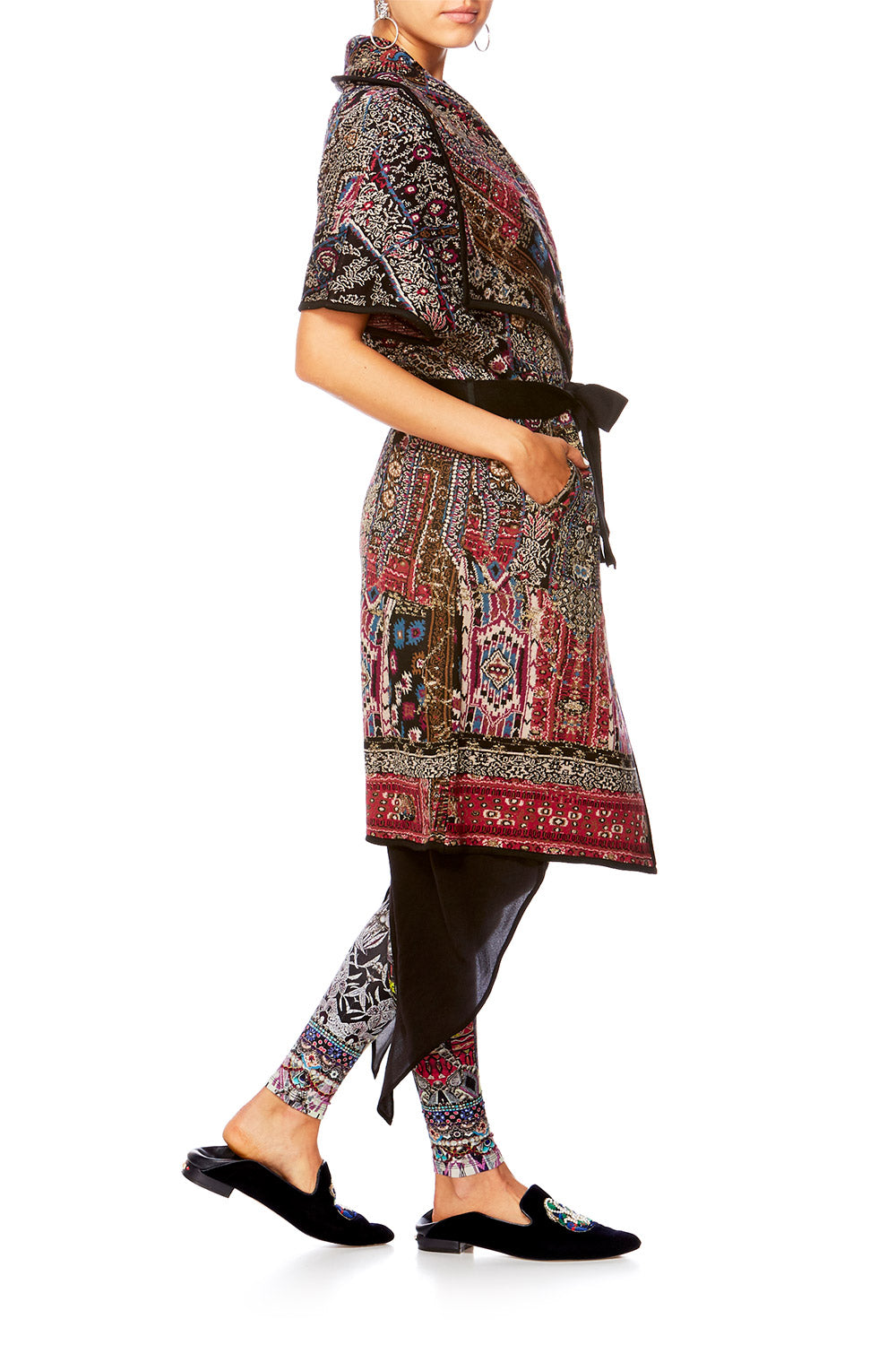 CAMILLA JAGGIS KINGDOM SHORT SLEEVE WRAP KNIT W TIE