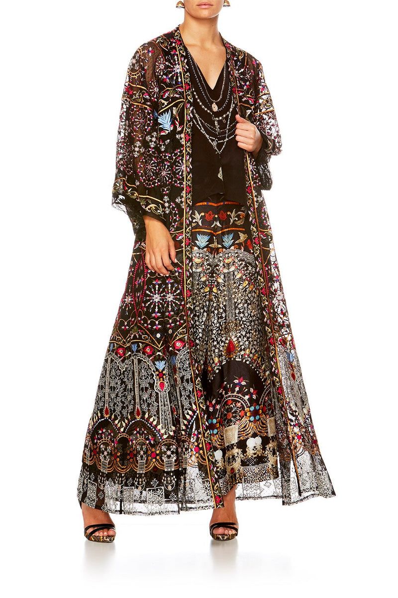 MESH ROBE WITH ELASTIC WAIST BACK CHAMBER OF REFLECTIONS – CAMILLA