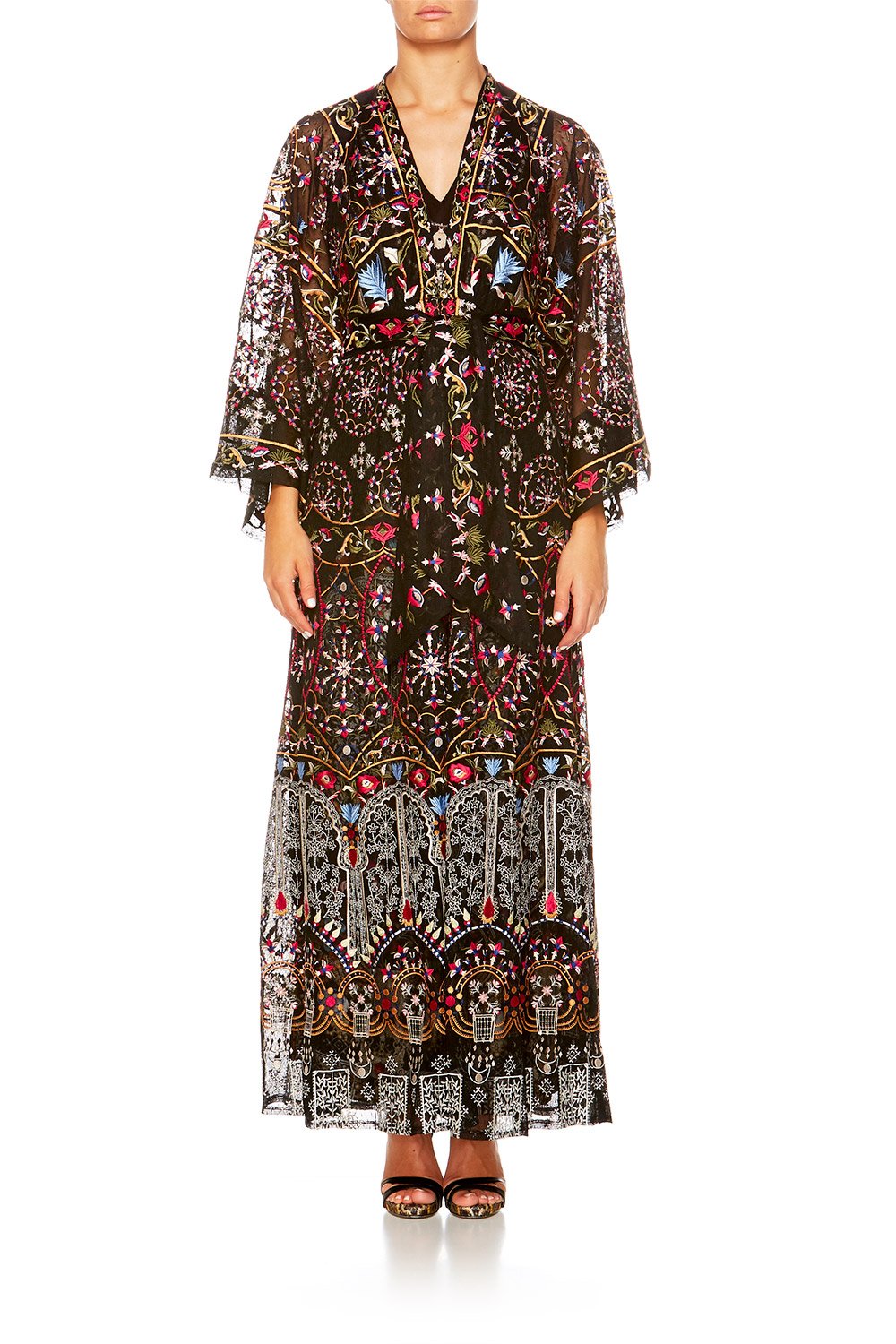 MESH ROBE WITH ELASTIC WAIST BACK CHAMBER OF REFLECTIONS – CAMILLA