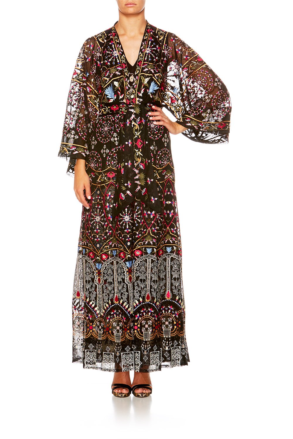 MESH ROBE WITH ELASTIC WAIST BACK CHAMBER OF REFLECTIONS – CAMILLA