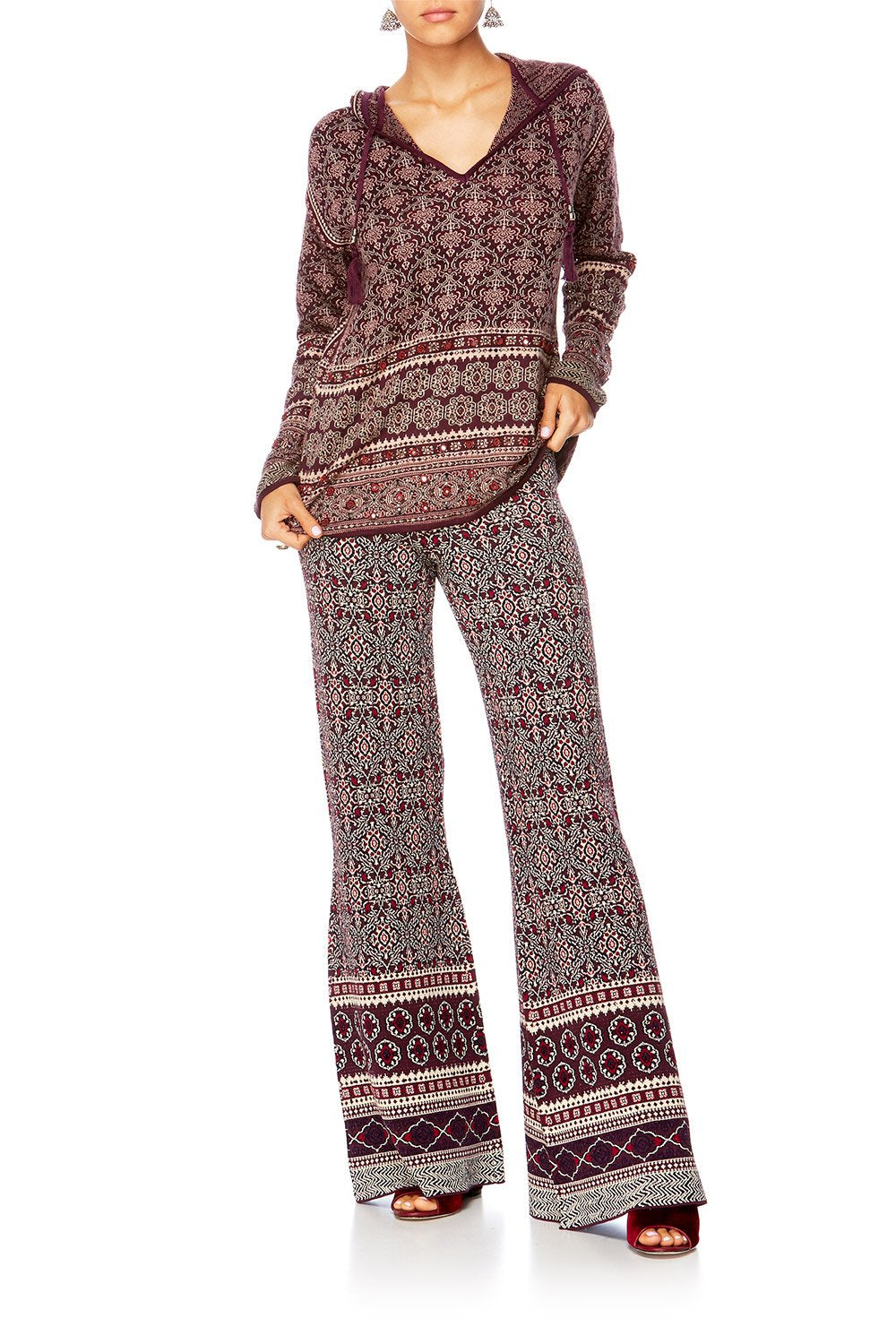 MAPPED OUT FLARED KNIT PANT