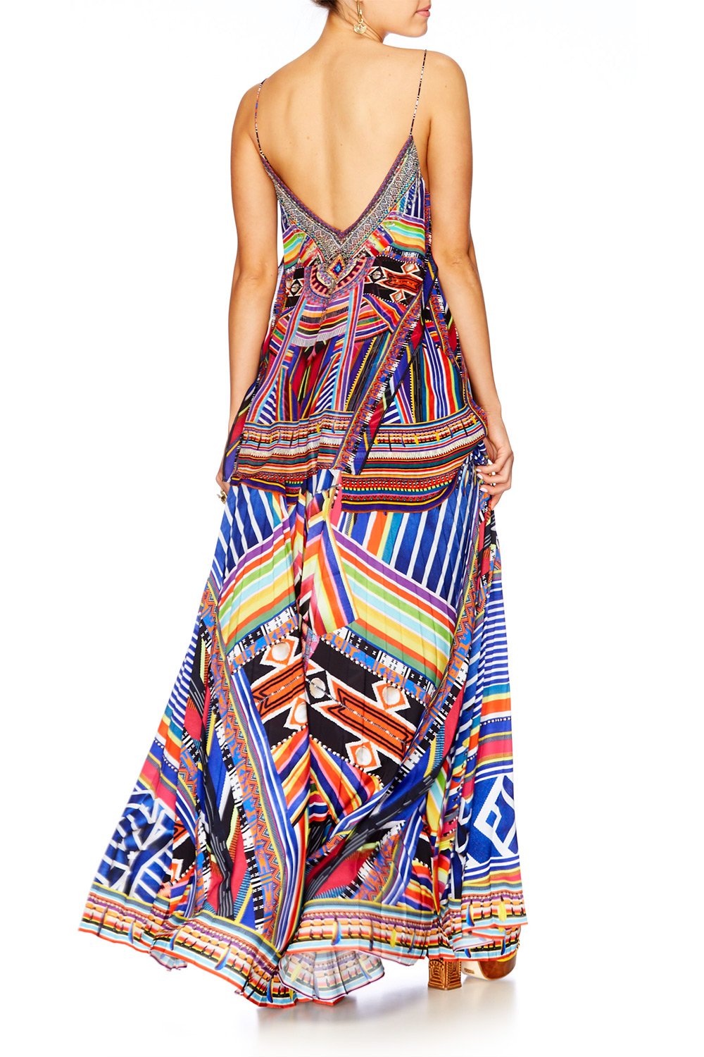 TSACHILA BLESSING PLEATED FULL HEM SKIRT