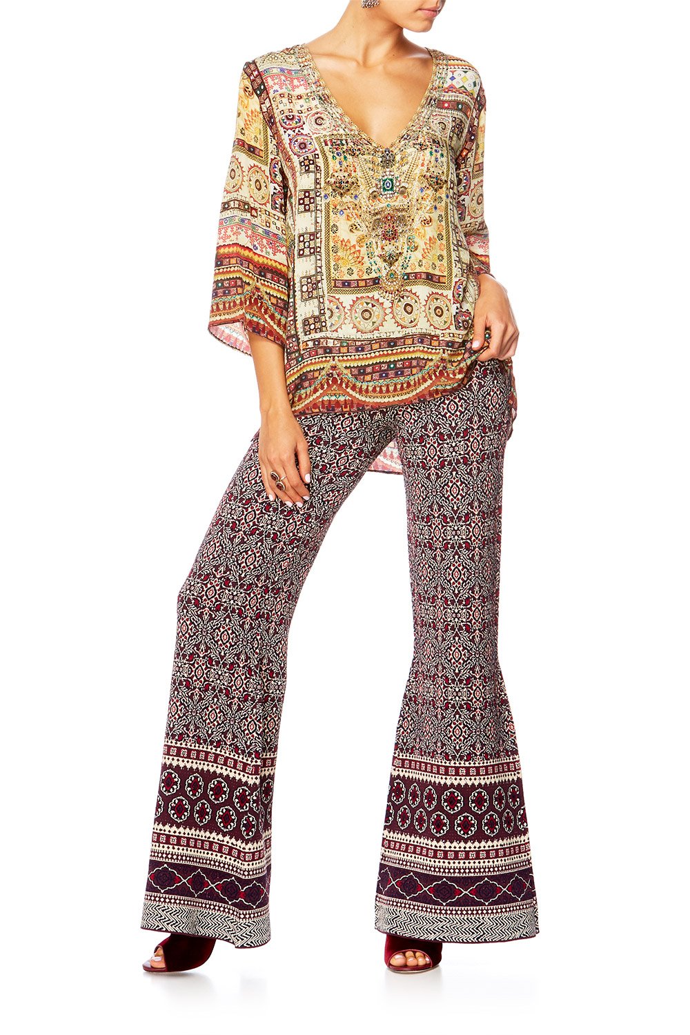 MAPPED OUT FLARED KNIT PANT