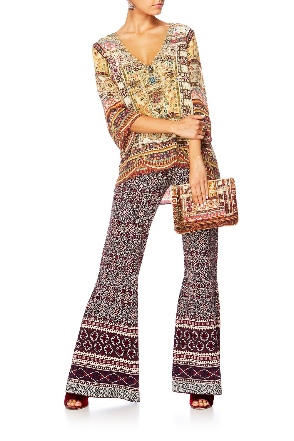 MAPPED OUT FLARED KNIT PANT