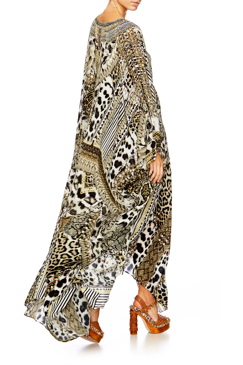 ANIMAL INSTINCT SLIT FRONT & SLEEVE KAFTAN