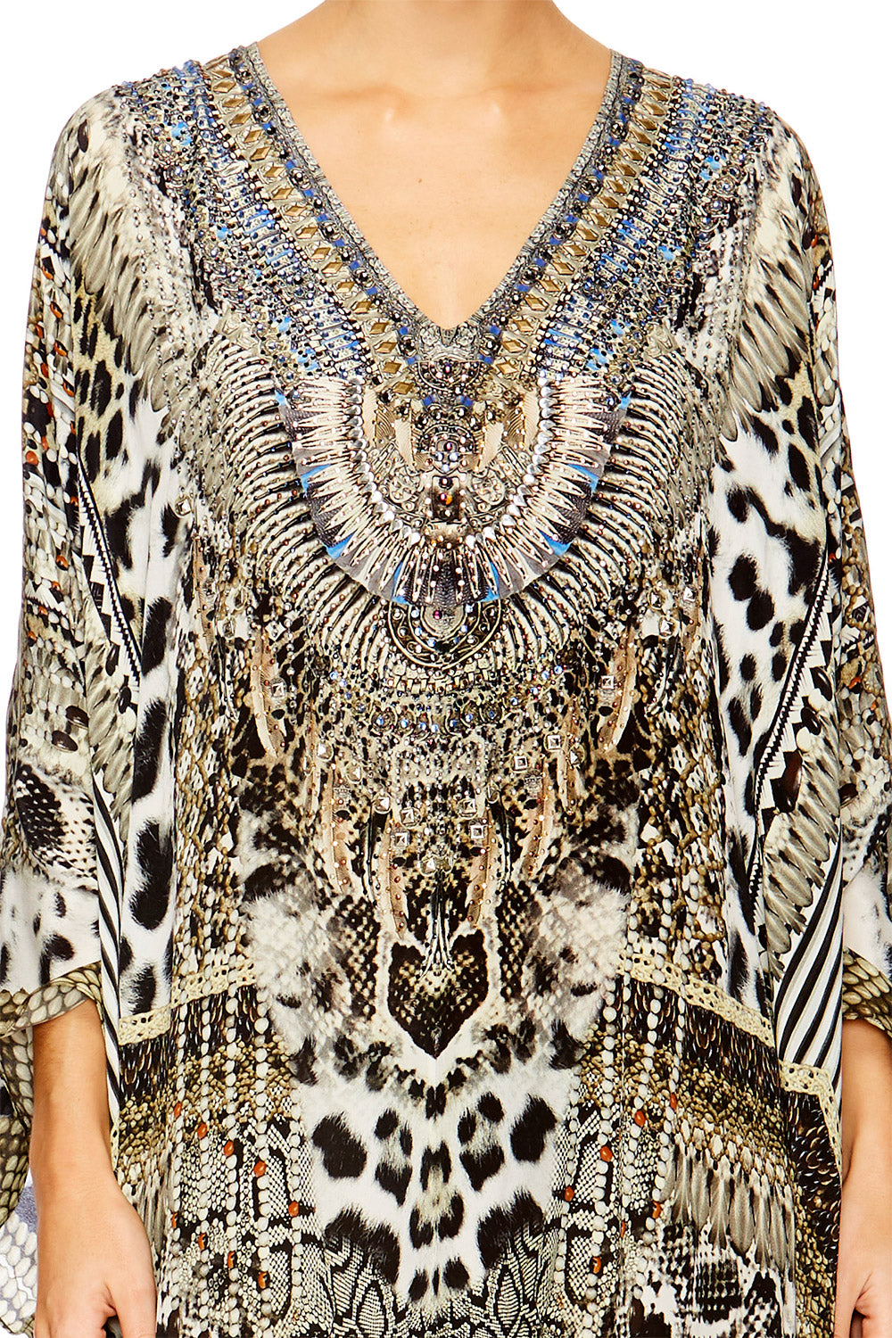 ANIMAL INSTINCT SLIT FRONT & SLEEVE KAFTAN