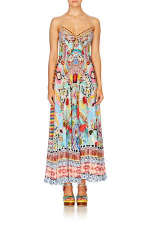 CLOSE TO MY HEART LONG DRESS WITH TIE FRONT