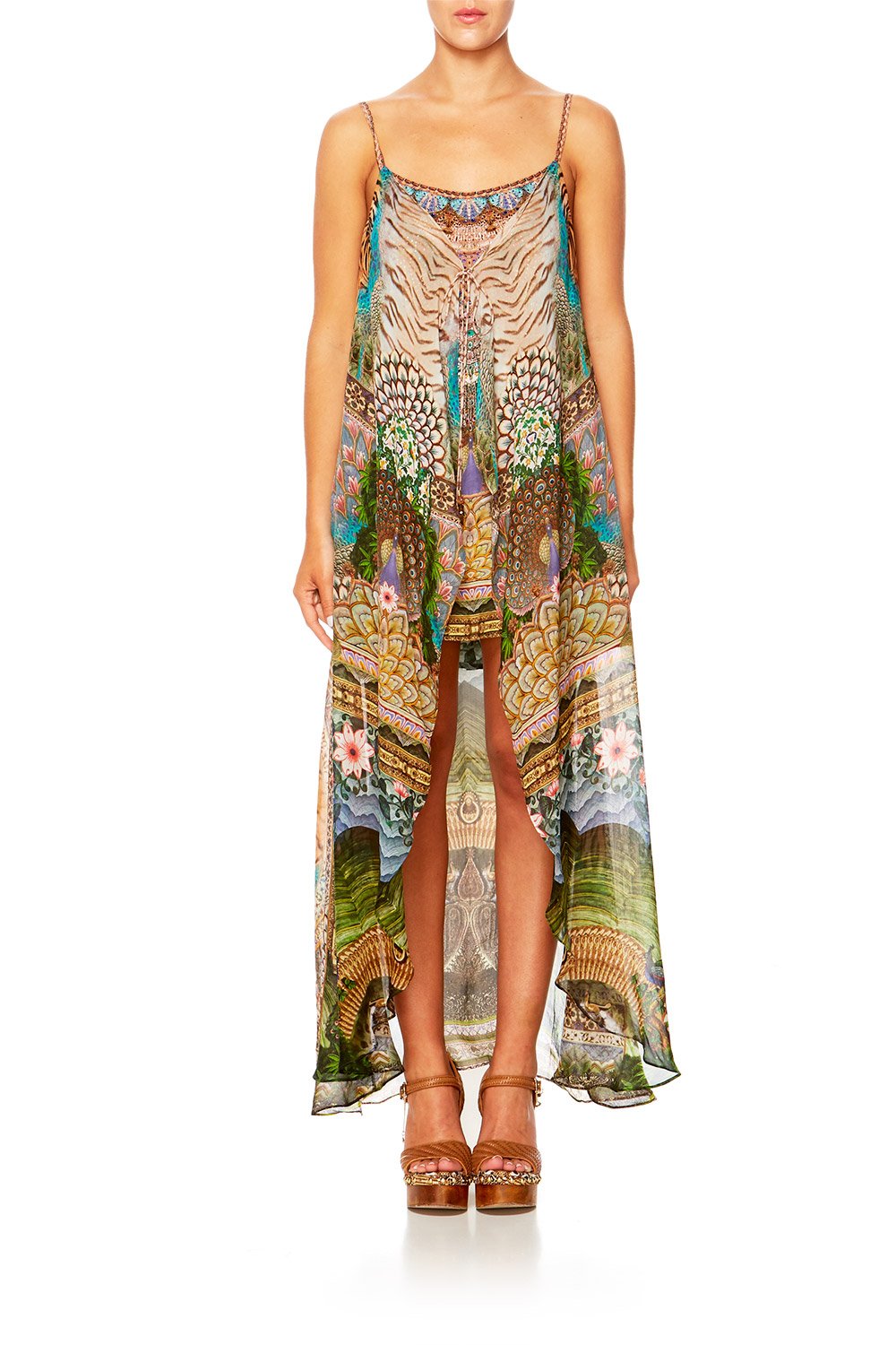 A WOMANS WISDOM MINI DRESS W LONG OVERLAY