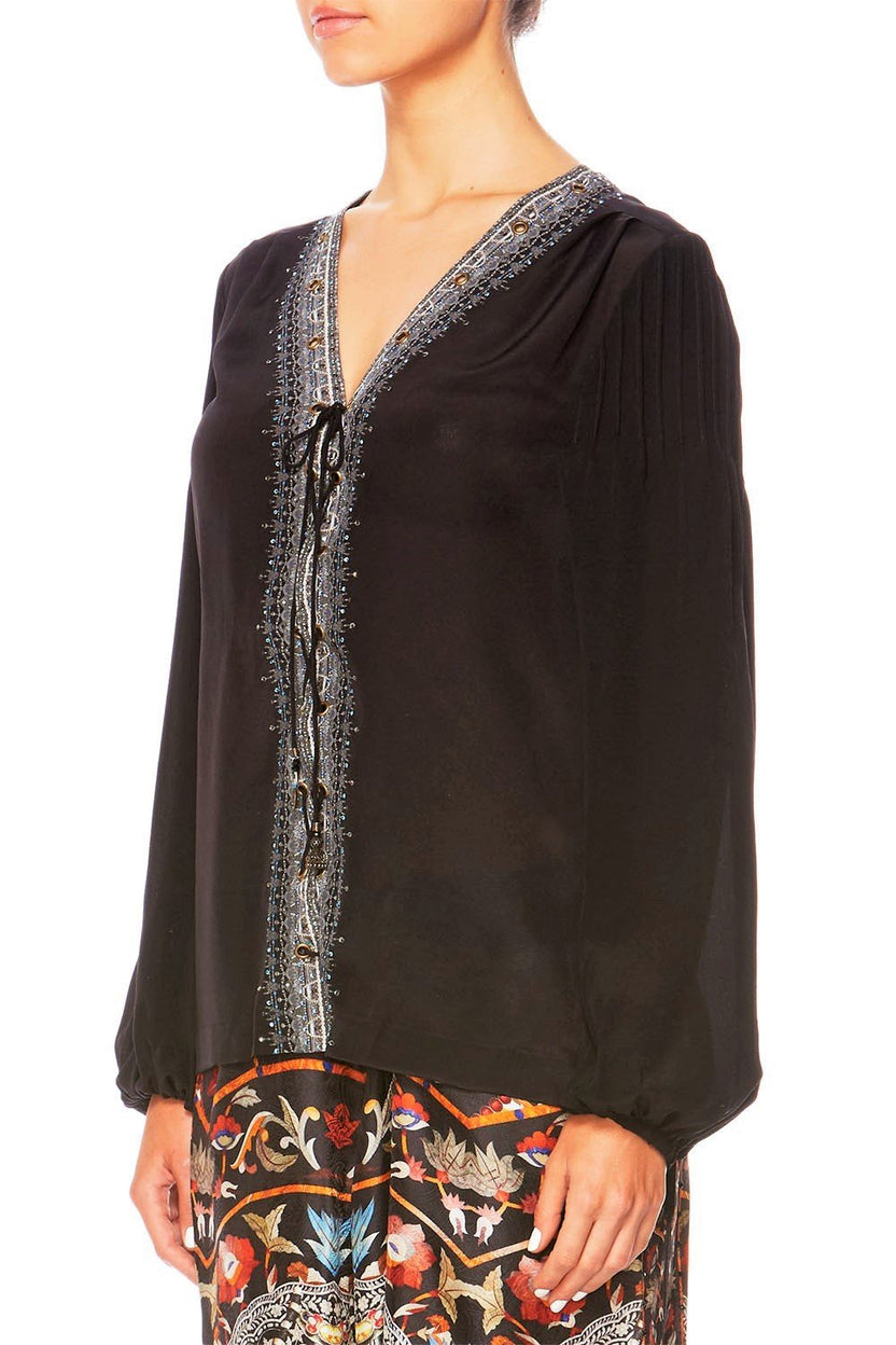PEASANT BLOUSE WITH FRONT LACING LOVE SONG