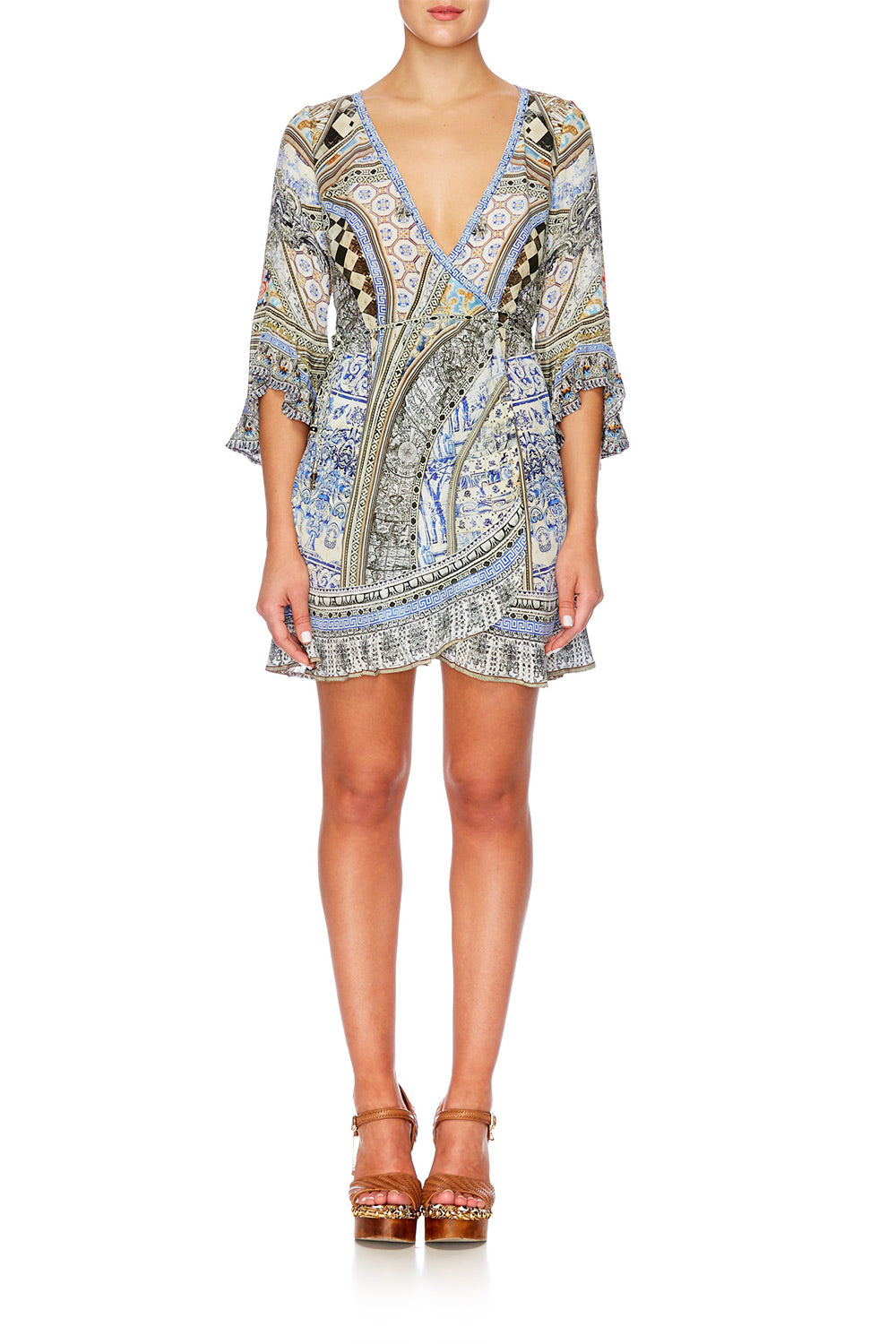 LOST IN A DREAM WRAP MINI DRESS