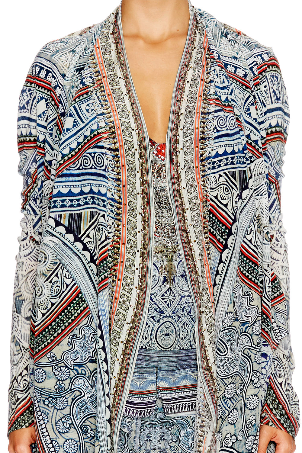 ANTIQUE BATIK LONG CASUAL JACKET