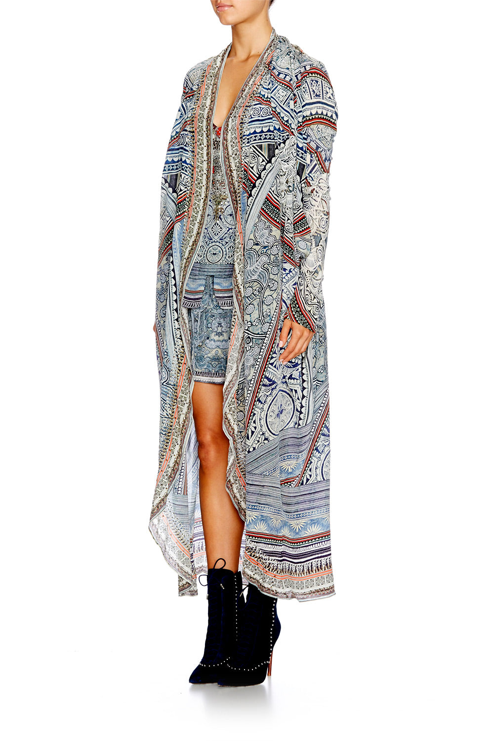 ANTIQUE BATIK LONG CASUAL JACKET