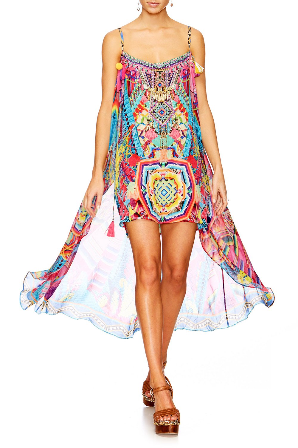 MS MOCHILLA MINI DRESS WITH LONG OVERLAY