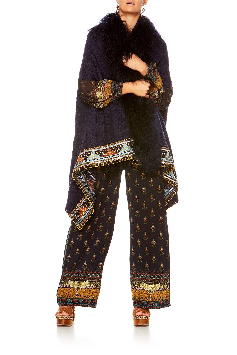 BLISS OF BOHEMIA SHEARLING CAPE