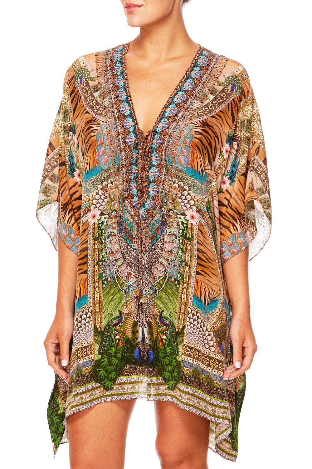A WOMANS WISDOM SHORT LACE UP KAFTAN