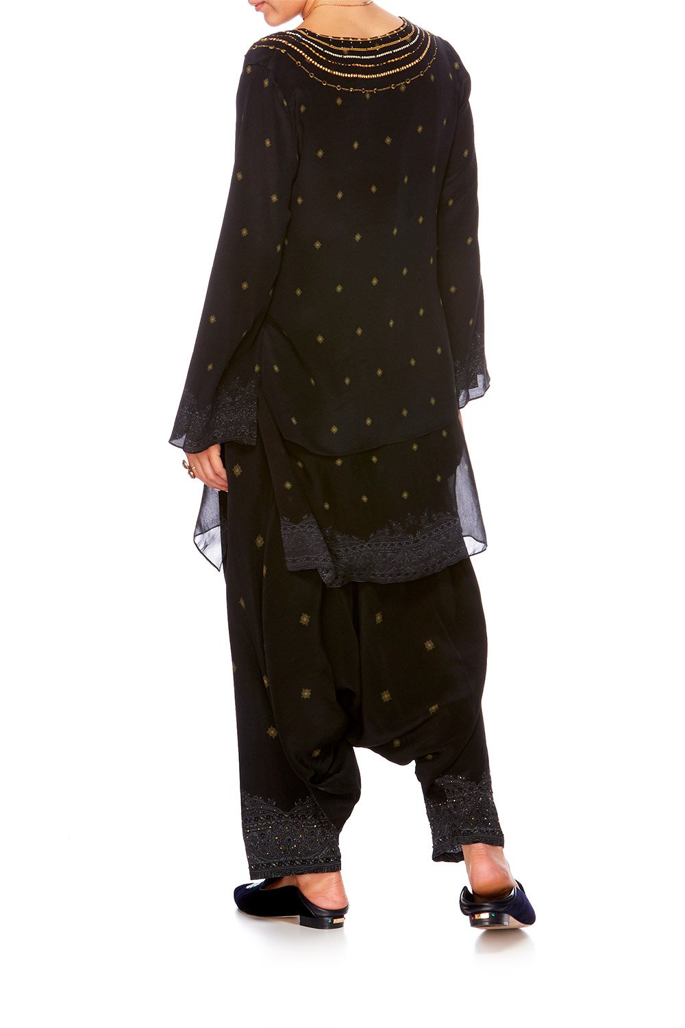 LUCKY STARS BLOUSE W SIDE SPLIT UNDERLAY