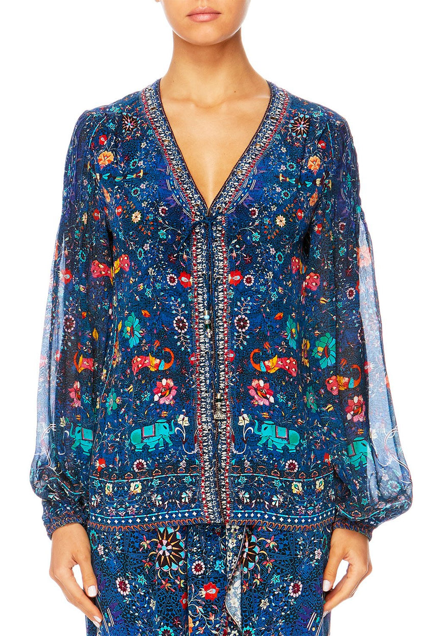 PEASANT BLOUSE WITH FRONT LACING CHAMBER OF REFLECTIONS