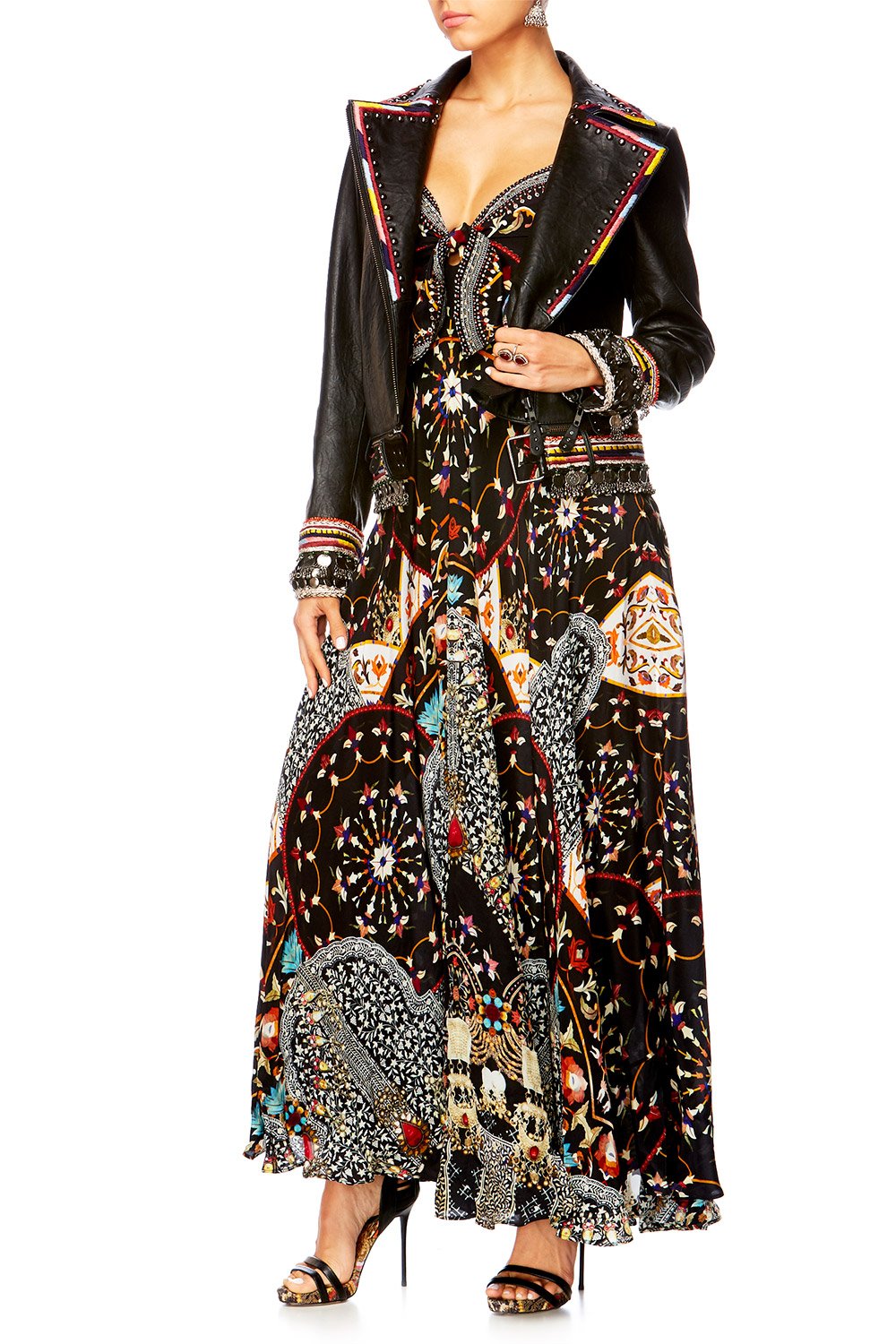 CHAMBER OF REFLECTIONS LONG DRESS W TIE FRONT