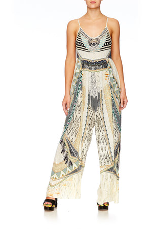 WEAVE ON GATHERED WIDE LEG JUMPSUIT